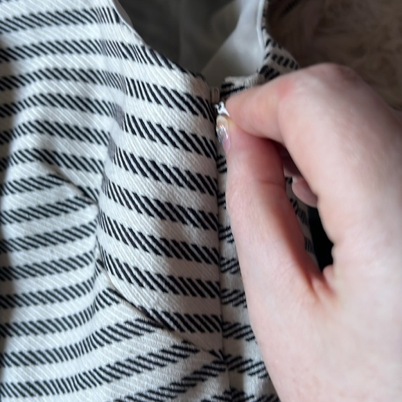 NWT Anthropologie x Eva Franco Alma Fit & Flare Dress Ecru Brown Stripe 6 - Picture 15 of 16